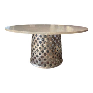 Paolo Navone for Crate and Barrel Como (Or Mallorca) Round Carrara Marble Dining Table For Sale