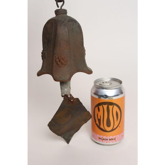 Metal Vintage Verdigris Cast Bronze Wind Bell / Wind Chime by Joe Ursutz For Sale - Image 7 of 16