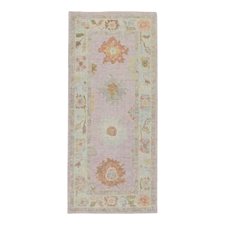 Modern Turkish Oushak Rug 3'3" x 7'1" For Sale