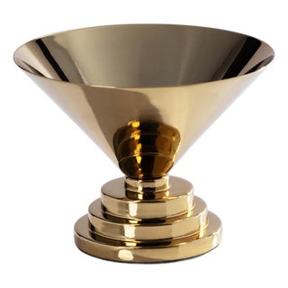 Mayan Small Metal Condiment Bowl, Gold For Sale