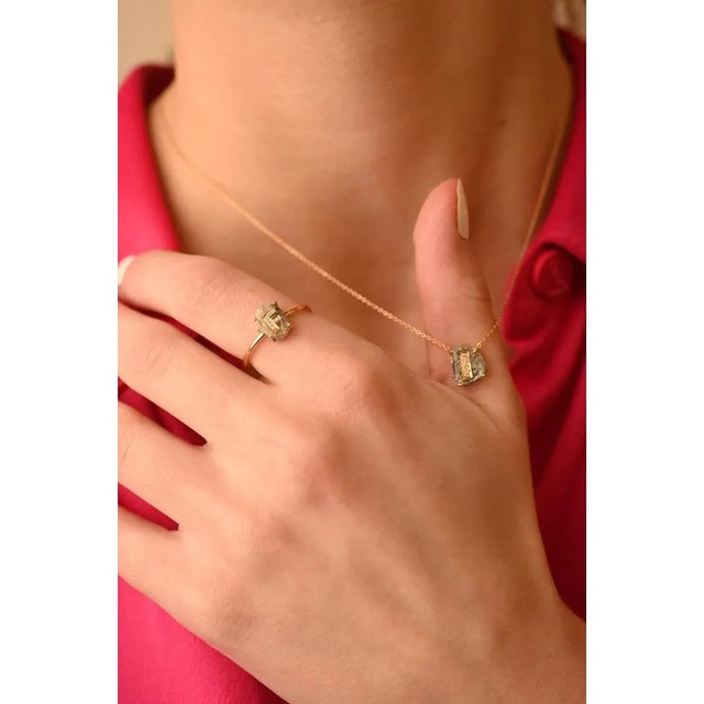Not Yet Made - Made To Order Modern Natural 1.02ct Diamond Ring Alphabet "F" Personalized (All Letters Available) For Sale - Image 5 of 13