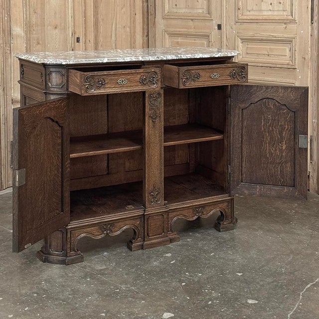 19th Century Belgian Liégeoise Oak Buffet With Saint-Remy Marble Top For Sale - Image 14 of 18
