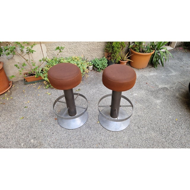 Dwarf Stools in Chromed Iron with Padded Seat, 1970s, Set of 4 For Sale - Image 13 of 18