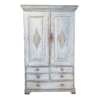 18th Century Swedish Gustavian Cabinet With Reeded Diamonds For Sale