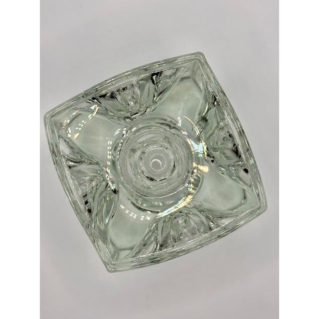 1960s Rudolf Jurnikl for Rosice Sklo Union Mid-Century Modern Clear Cube Glass Candle Holders - A Pair (Circa 1960s) For Sale - Image 5 of 5