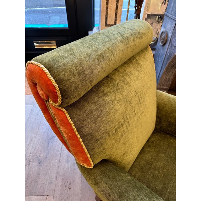 Antique English Victorian Library Armchair, 1880 For Sale - Image 9 of 11