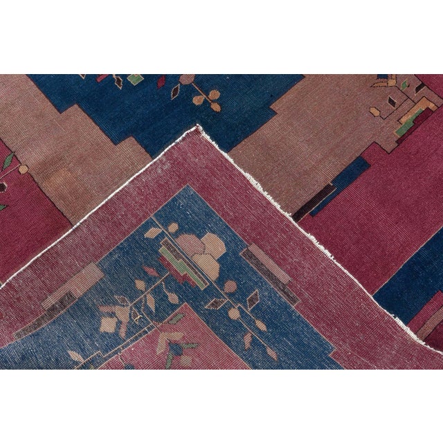 Blue Doris Leslie Blau Vintage Chinese Art Deco Rug For Sale - Image 8 of 9