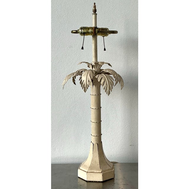 Vintage Punch Cut Metal Palm Lamp For Sale - Image 12 of 12