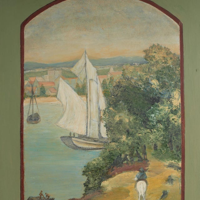 Pair of Italian Painted Panels With Sailboats For Sale In West Palm - Image 6 of 18