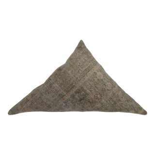 Triangular Shaped Antique Persian Rug Pillow For Sale