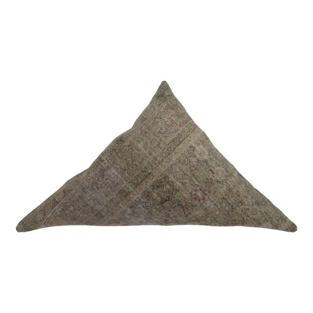 Triangular Shaped Antique Persian Rug Pillow For Sale
