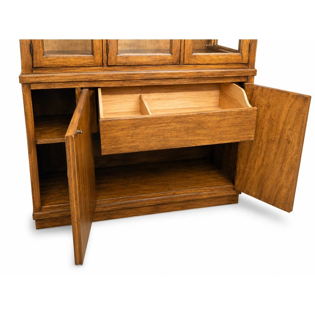 Drexel Heritage Vintage Drexel Heritage Woodbriar II Collection Illuminated Three-Door For Sale - Image 4 of 7