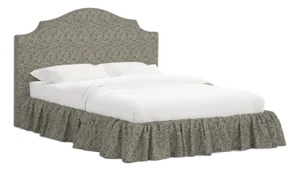 Stoffer Home x Cloth & Company Thelma Ruffle Platform Bed in Dogwood Floral Flint, Full/Double