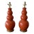 Vintage Festoni Italian-Style Ceramic Gourd Lamps in Paprika Glaze - a Pair For Sale