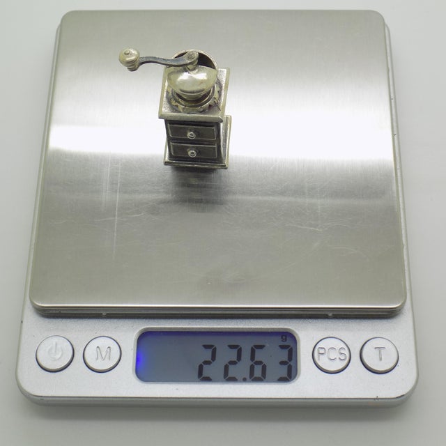 Vintage Italian Silver 800 Coffee Grinder Figurine by Raspini, Arezzo, 1970s For Sale - Image 10 of 13