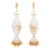 Pair of Gilt Porcelain Regency Lamps by Marbro Lamp Co. - 1950s For Sale