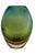 For your consideration substantial vintage Murano Vase attribute to Flavio Poli. Green and amber