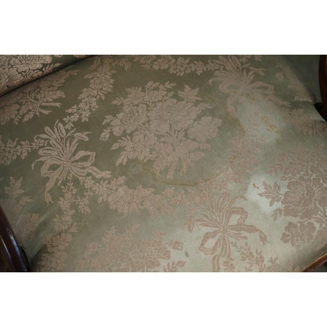 Antique French Walnut Armchairs with Silk Damask, 1880s, Set of 2 For Sale - Image 18 of 18