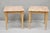 Vintage French Louis XVI Style Pink Marble Top Low Drinks Side/End Tables with Cream Painted Wooden Bases - a Pair. Circa...