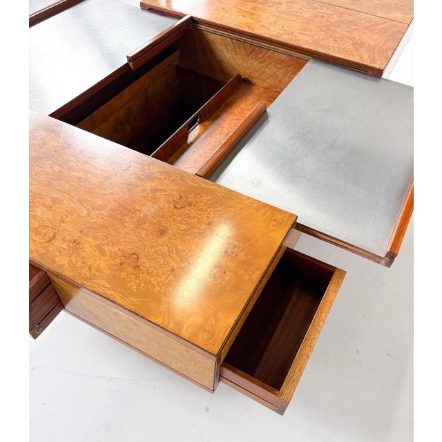 Mid-Century Burl Wood and Metal Coffee Table attributed to Guido Faleschini, 1970s For Sale - Image 12 of 15