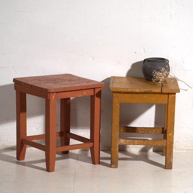 Bedside Tables in Pine, Central Europe, 1940, Set of 2 For Sale - Image 11 of 12