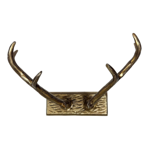 Vintage Brass Deer Antler Wall Hook