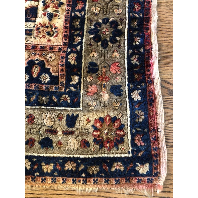 Early 20th Century Antique Floral Double Niche Carpet - 3′2″ × 5′9″ For Sale In Los Angeles - Image 6 of 13