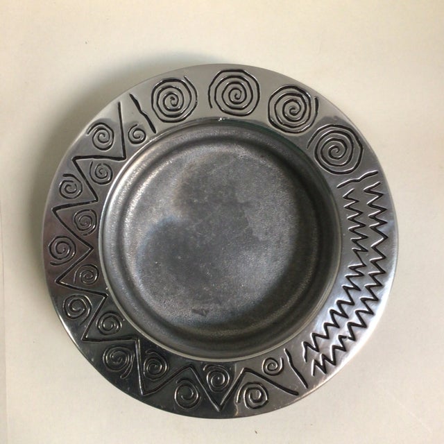 1990s Wine Bottle Coasters RWP Christian Brothers and Armetale Reggea Pewter - A Pair For Sale - Image 5 of 12