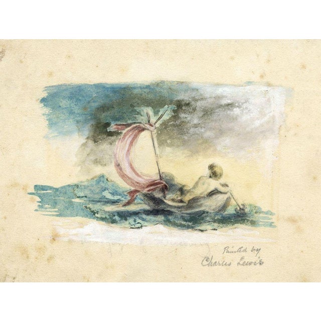 An original mid-19th-century watercolour painting, Charles James Lewis, A Voyage of Discovery.This pretty small...