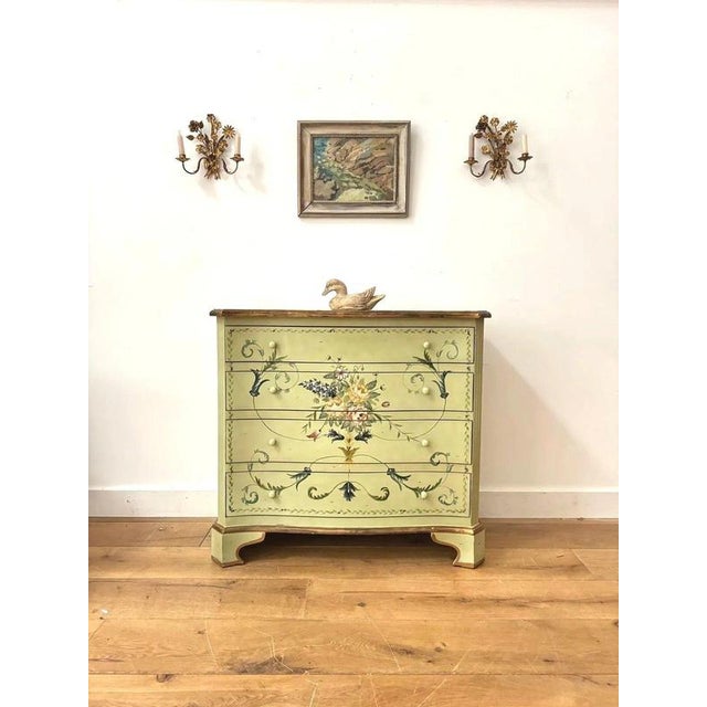 Early 20th Century Hand-Painted Serpentine Chest of Drawers For Sale - Image 14 of 14