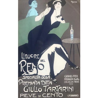 Original Early 20th Century Italian Beverage Advertising Poster-Art by Remo Branca For Sale