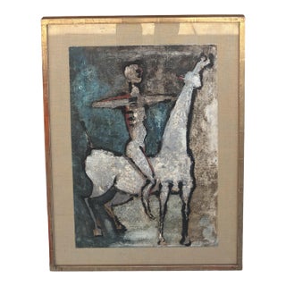 Rare Bruno Landi Original Mid Century Modern Painting For Sale