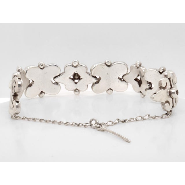 Signed Hector Aguilar Mexican Mid-Century Sterling Silver Fertility Bracelet For Sale - Image 10 of 11