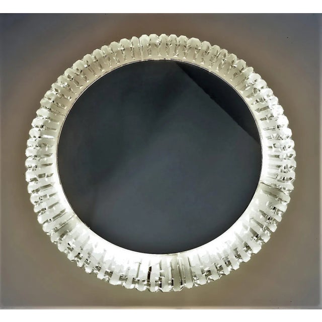 Illuminated Mirror With Glass Frame, 1970s For Sale - Image 4 of 11