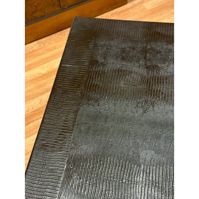 Textile 1990s Faux Snakeskin Game Table with Removable Top For Sale - Image 7 of 12