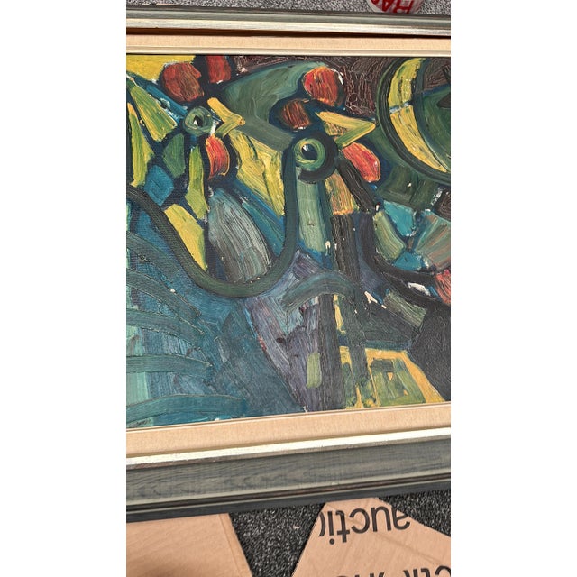 Eyvind Olesen, Chicken Composition, 1950s, Oil on Canvas, Framed For Sale - Image 6 of 18