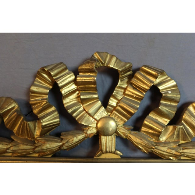 Wood Large Louis XVI Mirror in Gilded Wood For Sale - Image 7 of 12