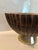 1970s Fluted Wood on Gold Pedestal Bowl For Sale - Image 4 of 11