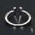 Contemporary 14k White Gold & Diamond Bypass Ring - Size 6.5 For Sale - Image 3 of 4