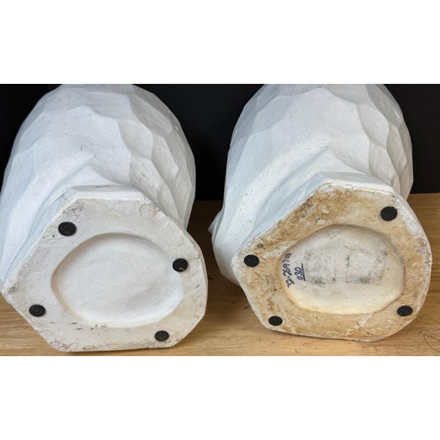 Plastic Pair of Large Cubist Head Form Planter Vases, Postmodern, 2000s For Sale - Image 7 of 12
