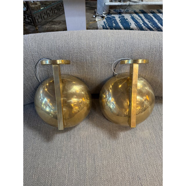 Italian 1970s Italian Bowl Shape Sconces - a Pair For Sale - Image 3 of 9
