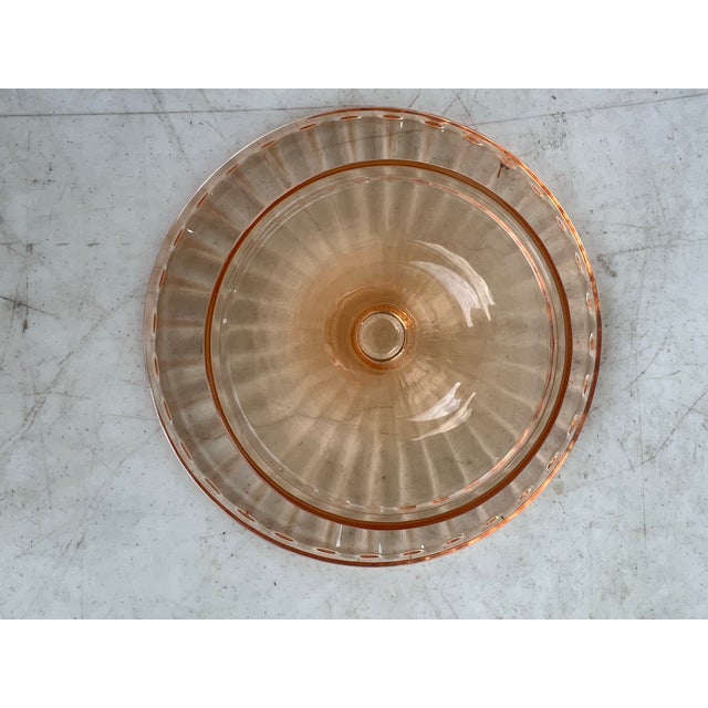 Vintage Pink Depression Glass Ball Footed Cake Plate For Sale In West Palm - Image 6 of 6