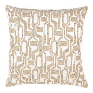 The House Of Scalamandré Telly Square Pillow In Toast For Sale