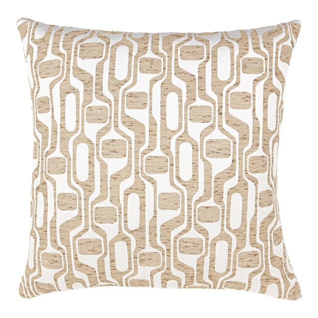 The House Of Scalamandré Telly Square Pillow In Toast For Sale