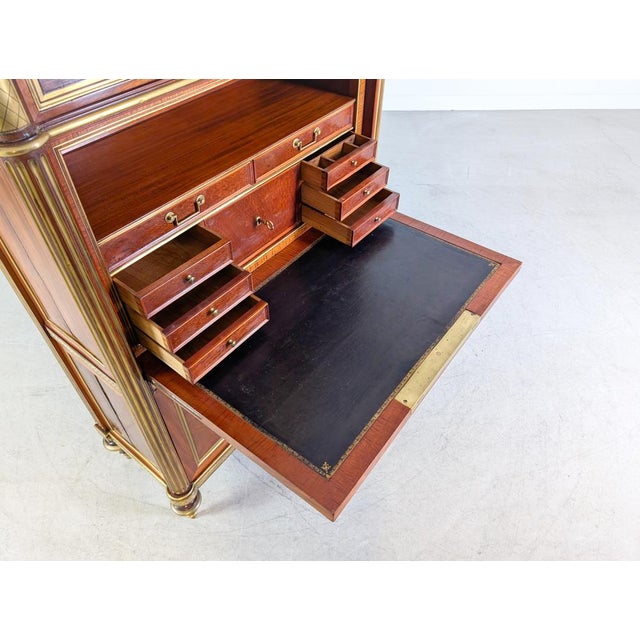 Louis XVI Chest of Drawers with Secretary in Mahogany and Brass For Sale - Image 13 of 16