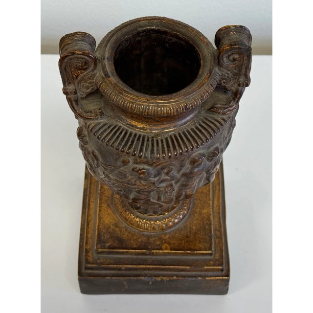 Traditional Vintage Bronze Neo-Classical Style Urn For Sale - Image 3 of 9
