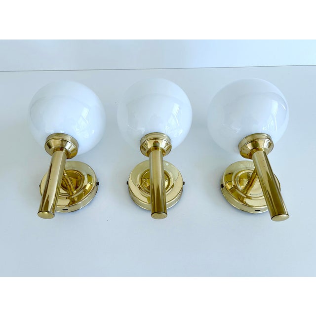 Metal Vintage Danish Glass Sconces by Abo Reinders, Set of 3 For Sale - Image 7 of 17