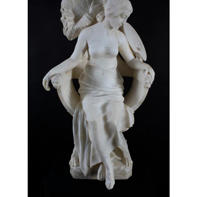 P. Emilio Fiaschi, The Artist's Muse, 19th Century, Large Alabaster Sculpture For Sale - Image 17 of 18