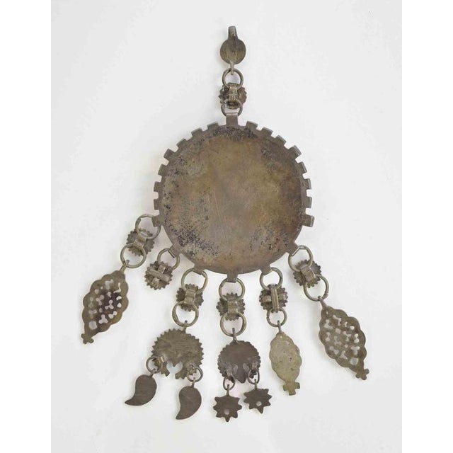 Ancient Turkish/Bulgarian Ethnic Brooch , realized in 19th Century. Metal, enamel, precious stones. Very good condition.