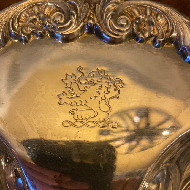 Beautiful, heavy vintage silver-plated large clam/scallop shell footed serving dish, crafted by the renowned Poole Silver...